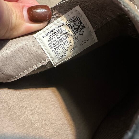 MERRELL Halendi Leather Clog Moon Leather Slingback Wedge 10 NWOB - Picture 5 of 6